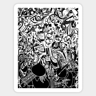 Abstract Ink Drawing #12 Black Sticker